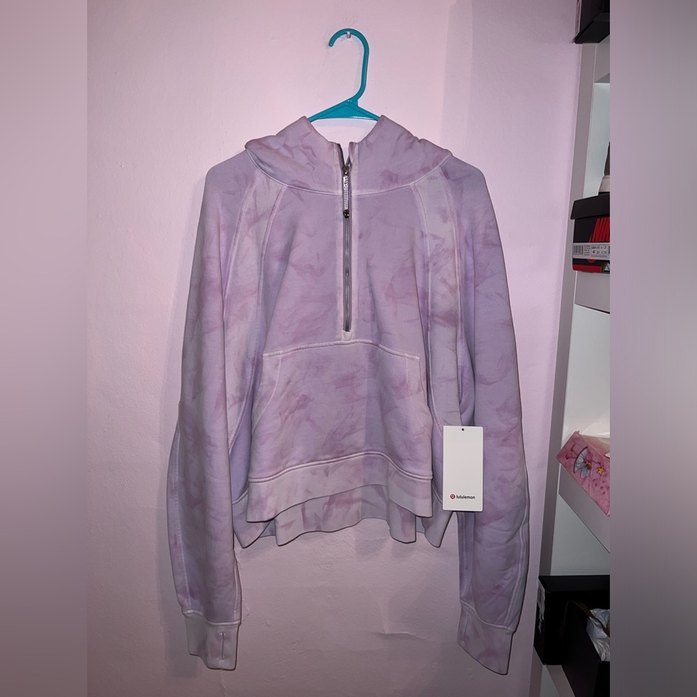 NWT NEW LULULEMON PURPLE TIE DYE SCUBA HALF ZIP